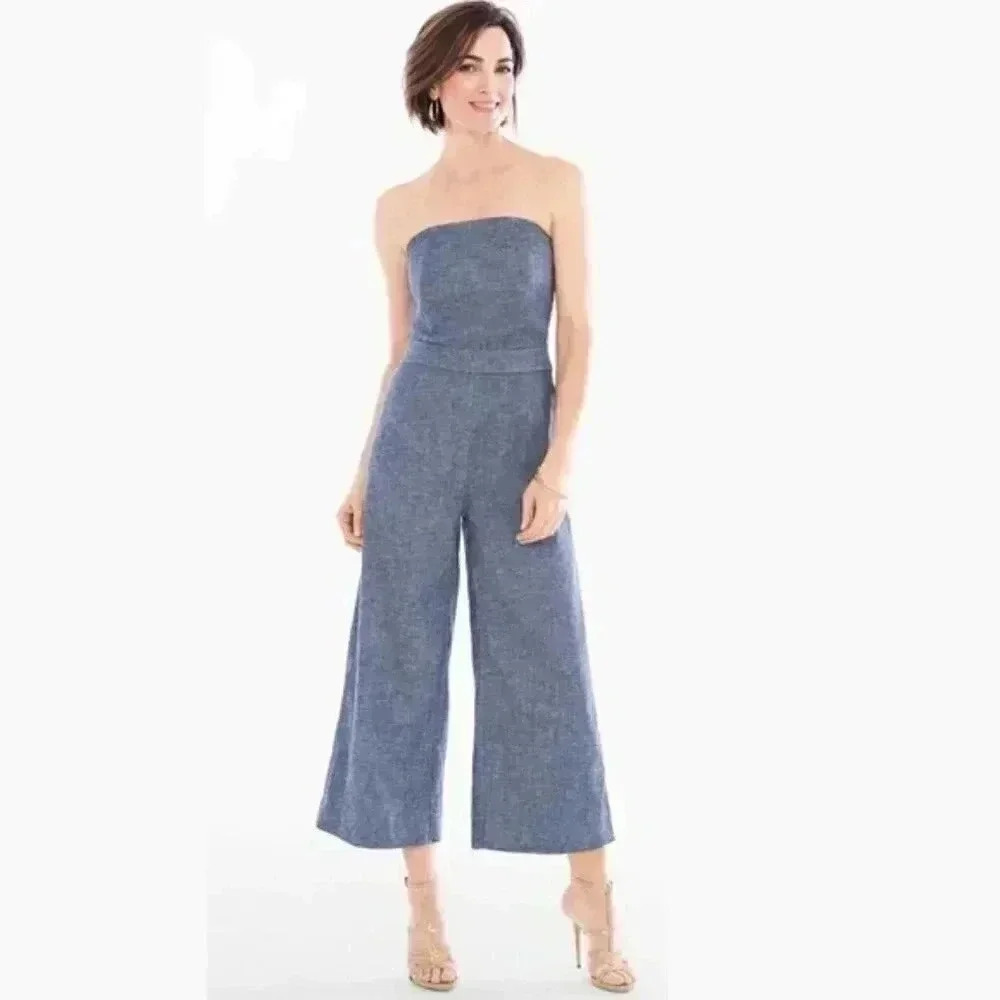 Chico's Black Label Indigo Twill Jumpsuit
